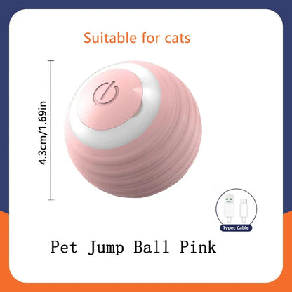 Automatic Rechargeable Cat Toy Ball — Motion-Activated Interactive Rolling Teaser with Plush Tail, USB-C