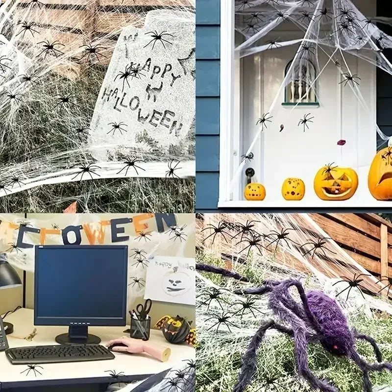 Cotton Spider Web Halloween Decoration - 6 Colors