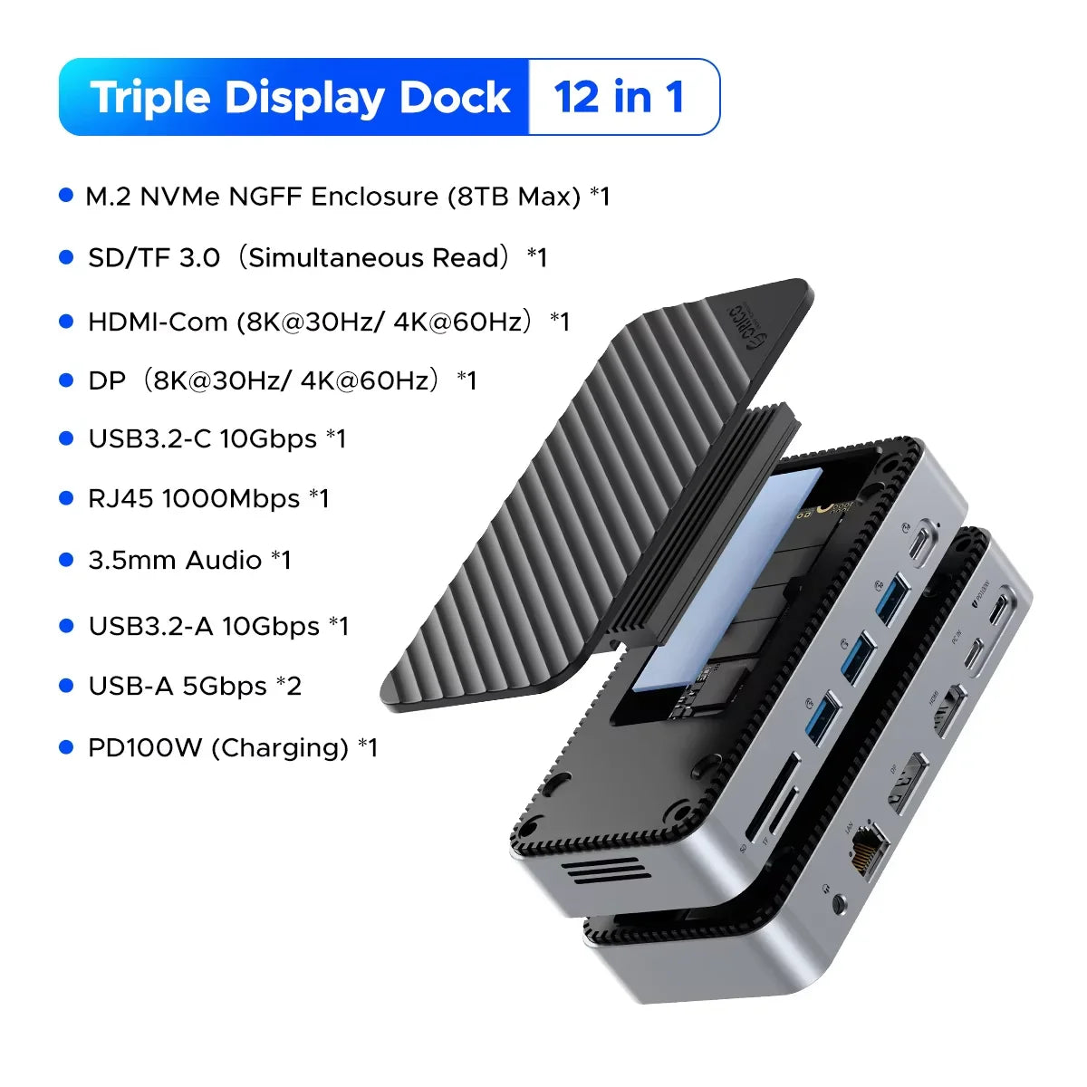 2.5-Inch SATA to USB-C HDD Enclosure — Tool-Free, Up to 6TB, UASP