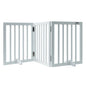 Freestanding Wood Pet Gate — Foldable 3-Panel Expandable Dog Barrier, 60 in (153 cm)