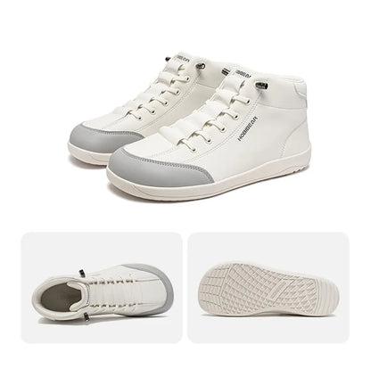 Mid-Top Barefoot Ankle Boots Wide-Toe Zero-Drop Non-Slip Artificial Leather Shoes