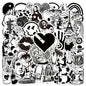 10/30/50pcs Cool Black and White Art Styling Graffiti Stickers Laptop Skateboard Motorcycle Phone Luggage Decoration Sticker Toy