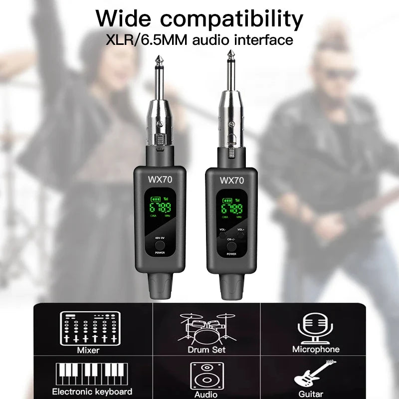 Professional UHF Wireless Microphone Converter Wireless System XLR Transmitter and Receiver Support 0V 48V Mics
