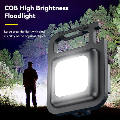Mini COB LED Keychain Flashlight - Emergency Work Light, 1 or 2 Pack