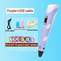 3D Printing Pen with LED Display – PLA 1.75mm Compatible, Adjustable Temp & Speed, USB 5V/2A Kids DIY Art Tool