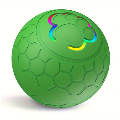 Interactive Rechargeable Pet Toy Ball – Automatic Bouncing & Rolling with RGB LED Lights for Dogs & Cats