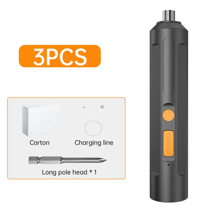 USB Rechargeable Cordless Electric Screwdriver - Precision Wireless Drill with Bit Kit