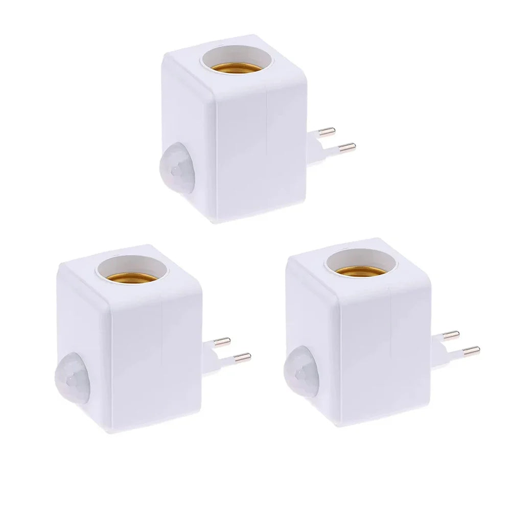 AC85-265V E27 Led Lamp Base with Motion Sensor PIR Human Induction Light Bulb Holder Socket Adapter Converter Adjustable