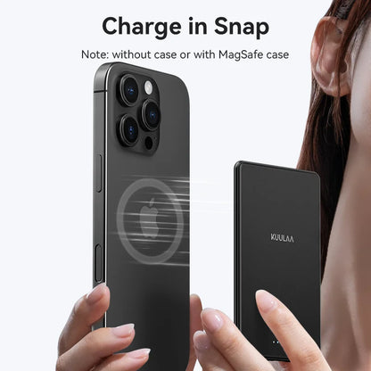 Thin Magnetic 5000mAh Wireless Power Bank 20W Fast Charging MagSafe-Compatible Portable Battery