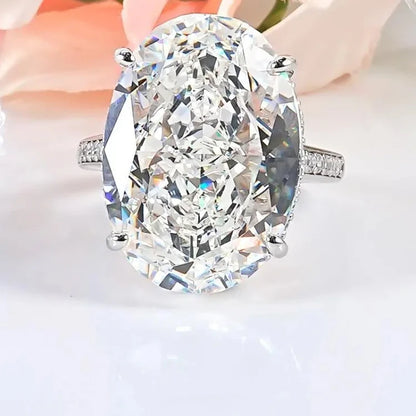 20CT Vintage High Carbon Diamond Ring – S925 Silver Gold-Plated Luxury Engagement & Wedding Ring for Women
