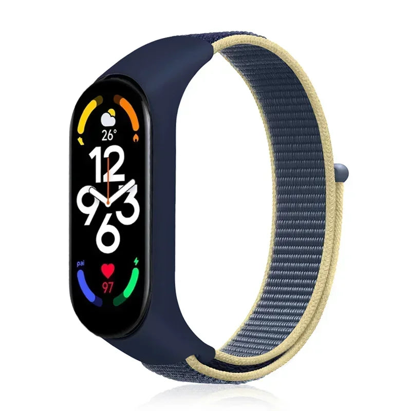 Nylon Loop Replacement Strap for Smart Fitness Tracker – Soft Adjustable Breathable Woven Wristband