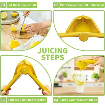 Manual Lemon Squeezer Handheld Citrus Press – Ergonomic Juicer for Lemons, Limes & Oranges