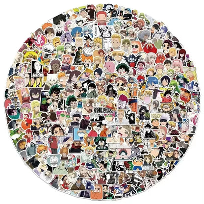 100/300Pcs Mixed Anime Stickers Cartoon Sticker Decals Laptop Motorcycle Luggage Phone Waterproof Sticker for Children Toy