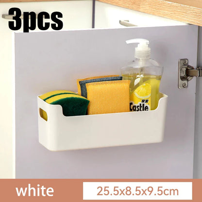 Handle Storage Basket - Durable PP Plastic Organizer with Handle for Home Bathroom Closet