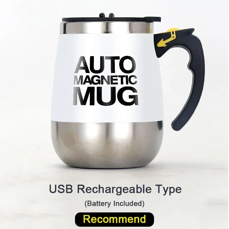 New Self Stirring Coffee Mug USB Rechargeable Stainless Steel Auto Mixing Blender Cup for Home Office Christmas Birthday Gift