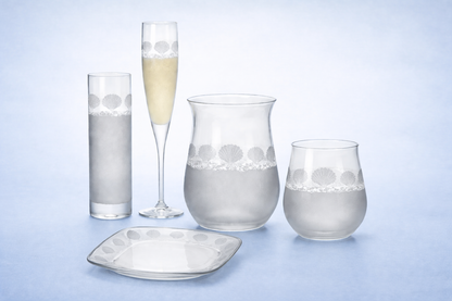 Sea Shore Etched Glassware