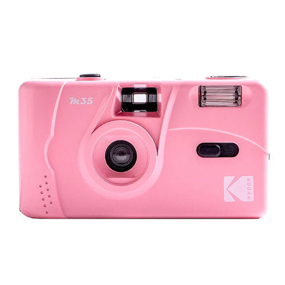 Retro Reusable 35mm Manual Film Camera with Built-In Flash – Replaceable Film, Fixed Focus