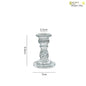 Clear Glass Pillar Candle Holder Table Candlestick for Dining Room Decor