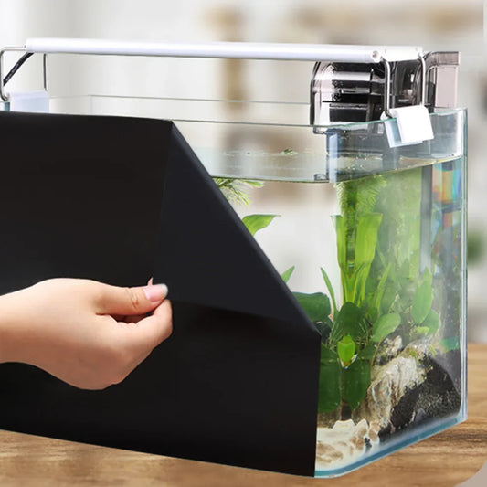 Fish Tank Background Sticker — Black Static Cling Adhesive Film, 30/40/50 cm (11.8/15.7/19.7 in)