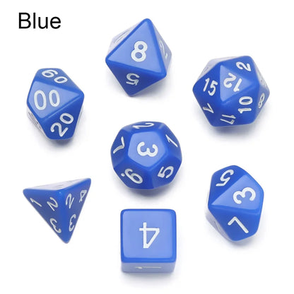 7-Piece Black Polyhedral Dice Set for D&D TRPG Tabletop RPG, Board & Card Games
