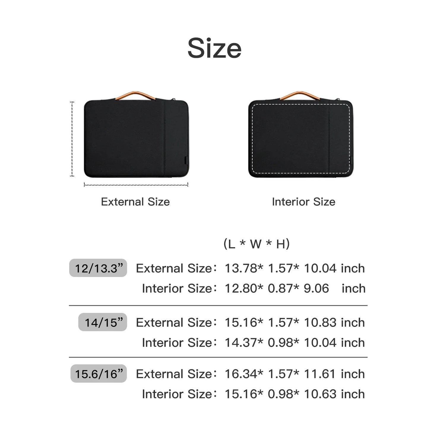 Padded Polyester Laptop Sleeve 12–16 Inch — Slim Notebook Case
