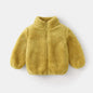 Toddler & Kids Plush Winter Coat – Warm Corduroy Turtleneck Zipper Jacket, Unisex (Ages 1-6 Years)