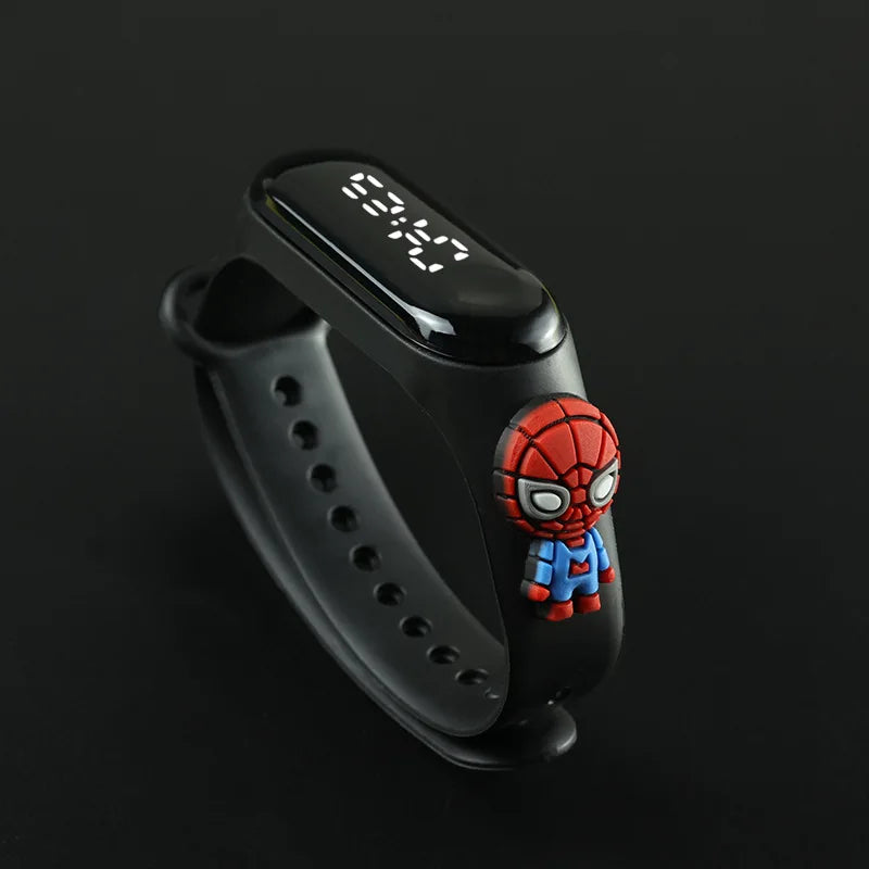Kids LED Touch Sports Watch – Silicone Digital Bracelet, 45mm Waterproof (5ATM) Cartoon Character Design for Girls & Boys