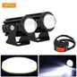 With Switch 2pc Super Bright Motorcycle LED Explorer Headlight Projector Fisheye Len LED Moto Fog Auxiliary Motorcycle Headlight