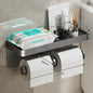 No-Drill Aluminum Toilet Paper Holder – Wall-Mounted Adhesive or Screw Tissue Rack, Rust-Resistant Bathroom Accessory