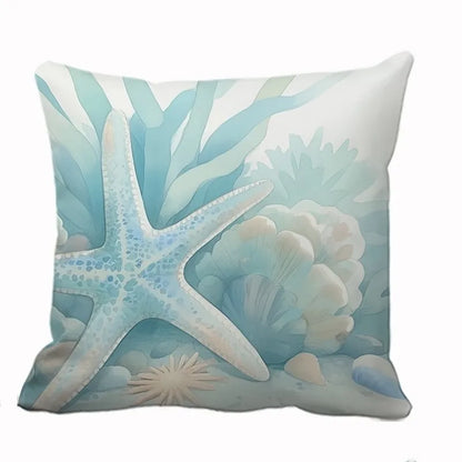 VIKAMA Summer Ocean Style Cool Design, Decorative Pillowcase, Suitable For Sofas, Bed Head Home Decor Pillow Covers, Washable