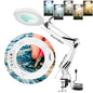 LED Magnifying Lamp 72-LED USB Illuminated Magnifier 8X/10X Adjustable Arm for Soldering, Repair, Crafts & Skincare