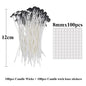 Pre-Waxed Cotton-Core Candle Wicks with Metal Sustainer Tabs, 100-Pack, 1.0–7.9 in (2.6–20 cm) for DIY Candle Making