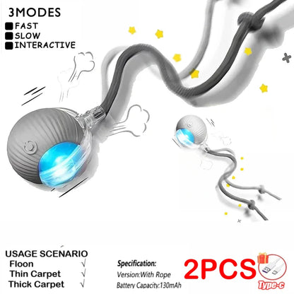 Automatic Rolling Ball Cat Toy – USB-C Rechargeable Interactive Silicone Magic Ball, Prey-Simulating Training Toy for Cats