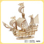 1PC 3D Sailboat Wooden Puzzle Assembly Model Puzzle DIY Wooden Crafts 3D Puzzle Gifts Desktop Decoration