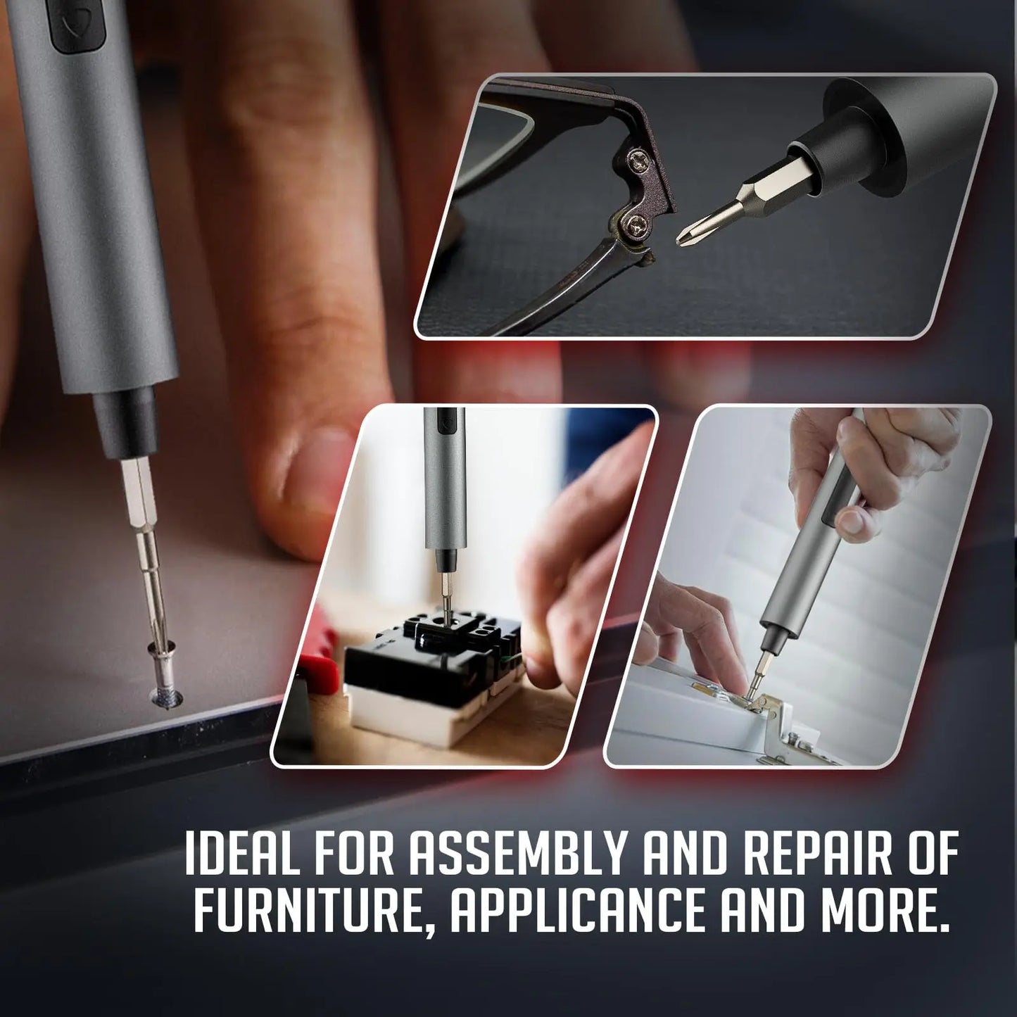 75-in-1 Cordless Precision Electric Screwdriver Set with LED Light and USB-C Charging, Magnetic Repair Kit for PC, iPhone, Camera, Watch, Glasses