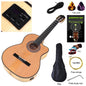 41-Inch (104 cm) Acoustic-Electric Classical Guitar — High-Gloss Spruce Top, Round Back, 6-String 20-Fret