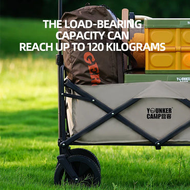 Collapsible Folding Utility Wagon – Heavy-Duty Large Capacity Portable Beach & Camping Trolley