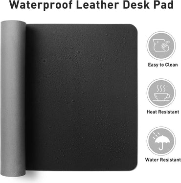 Large Waterproof PU Leather Desk Mat for Office & Home — Keyboard, Mouse & Writing Pad