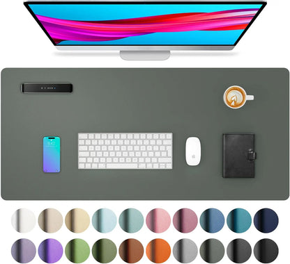Large Waterproof PU Leather Desk Mat for Office & Home — Keyboard, Mouse & Writing Pad