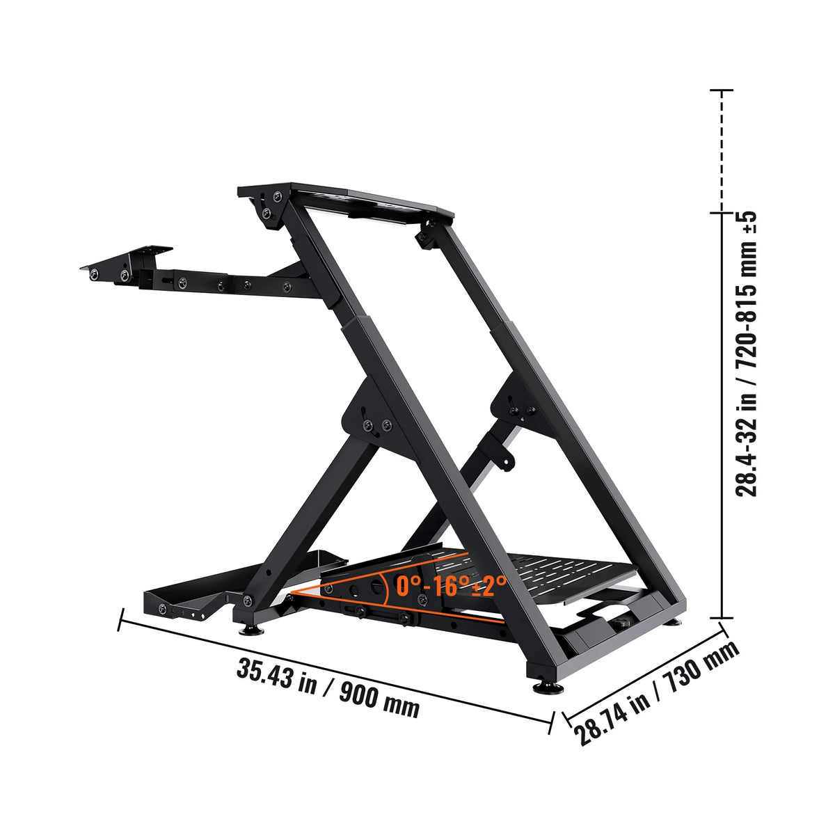 SucceBuy Foldable Racing Wheel Stand with Adjustable Pedals