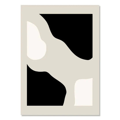 Geometric Leaf Rainbow Boho Canvas Wall Art | Nordic Abstract Poster