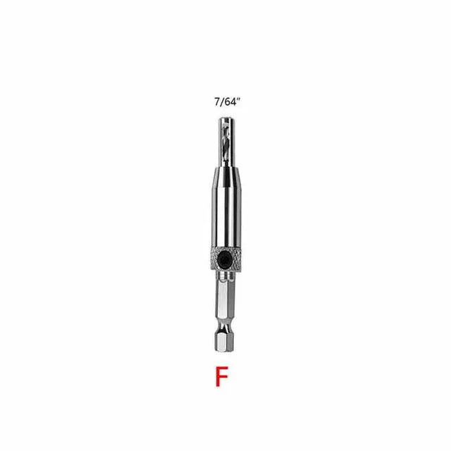 HSS Self-Centering Hinge Drill Bit for Door & Cabinet 1pc 5/64–1/4 in (2.0–6.3 mm) Wood Reaming & Countersink Tool