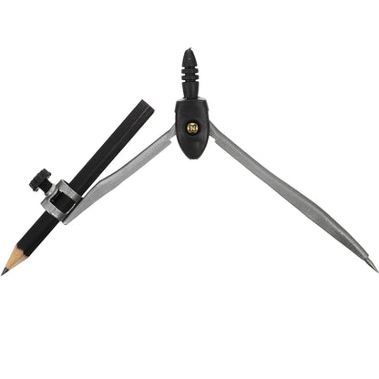 Precision Metal Drafting Compass with Pencil & Case – Geometry Drawing Tool for Students & Artists