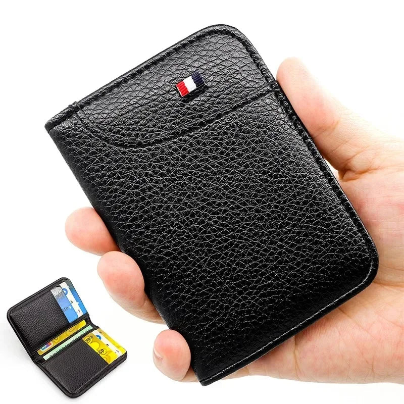 Slim PU Leather 9-Slot Card Holder Wallet - Mini Thin Credit Card Wallet for Men & Women