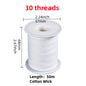 Cotton Candle Wick Roll 50m/61m (164ft/200ft) 21-45 Strand Low-Smoke Eco-Friendly DIY Degreased Wick