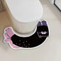 VIKAMA Diatomaceous Earth Bathroom Floor Mat Surround Shape Toilet Floor Rug Absorbent Non-Slip Mat Anti-Fouling Bathroom Decora