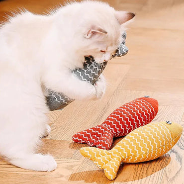 Catnip Fish Toy – Interactive Plush Fish Cat Scratcher & Mint Fidget Toy for Cats & Kittens
