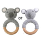 BPA Free Baby Wooden Teether Crochet Rattle Toy for Newborns