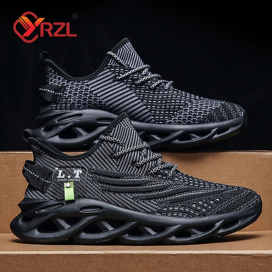 Lightweight Breathable Running Sneakers - Black Casual Jogging Shoes for Men & Women, Shock-Absorption Outdoor Trainers