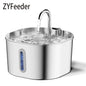 2.2L (74 fl oz) Automatic Stainless Steel Square Pet Water Fountain with Window, Cat Dog Rabbit Feeder